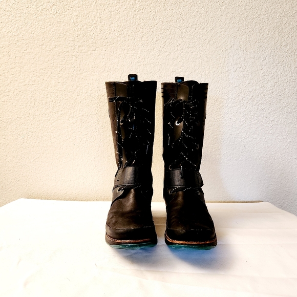 Sorel Full-grain Nubuck, Weather Proof, Lace-up Black Boots, Size 9 - Picture 8 of 10